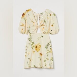 H&M Sunflower Knot Dress Linen Blend SIZE:M